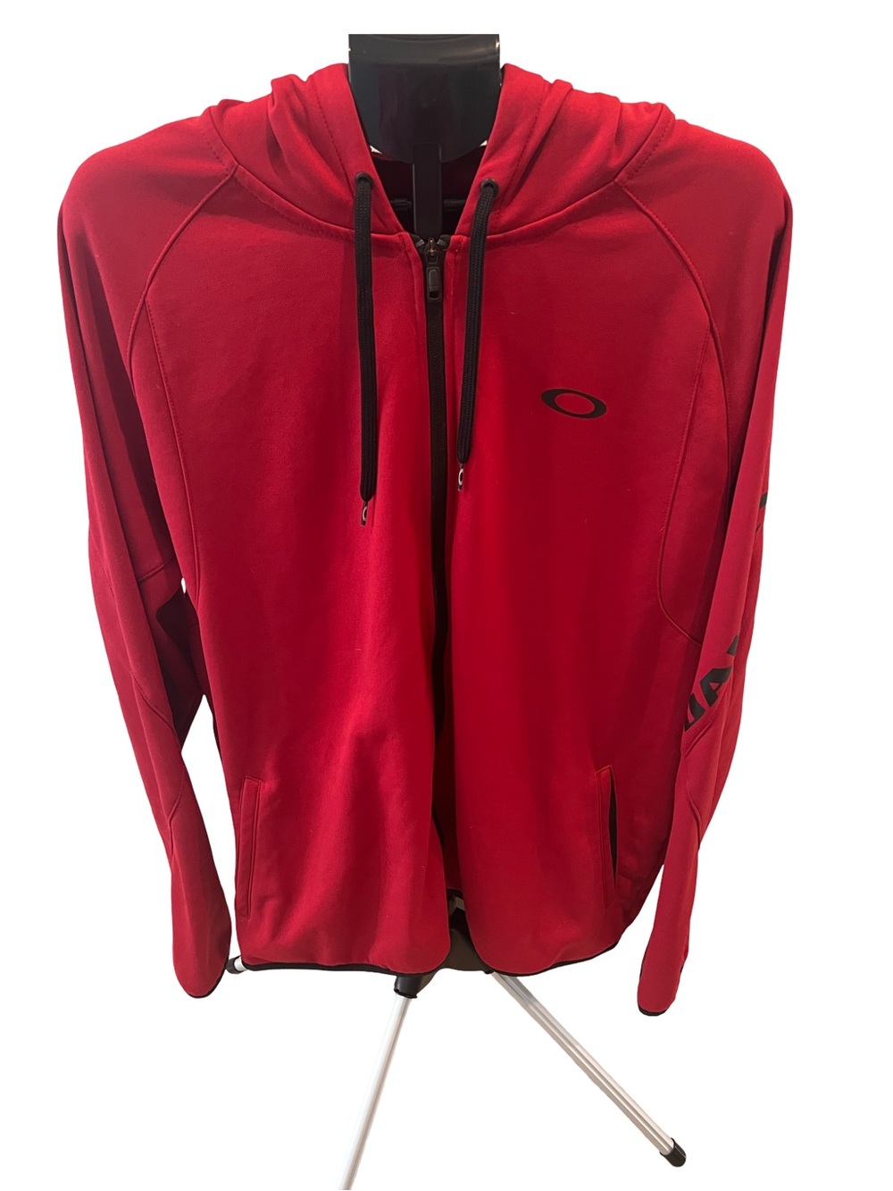 Oakley Red Zip-Up Hoodie with Black Accents